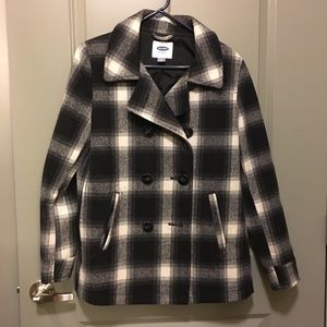 Old Navy Plaid Peacoat